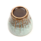 Ceramic Tea Cup 6.8 oz Green - Reactive Crackle Glaze, 8.6 cm